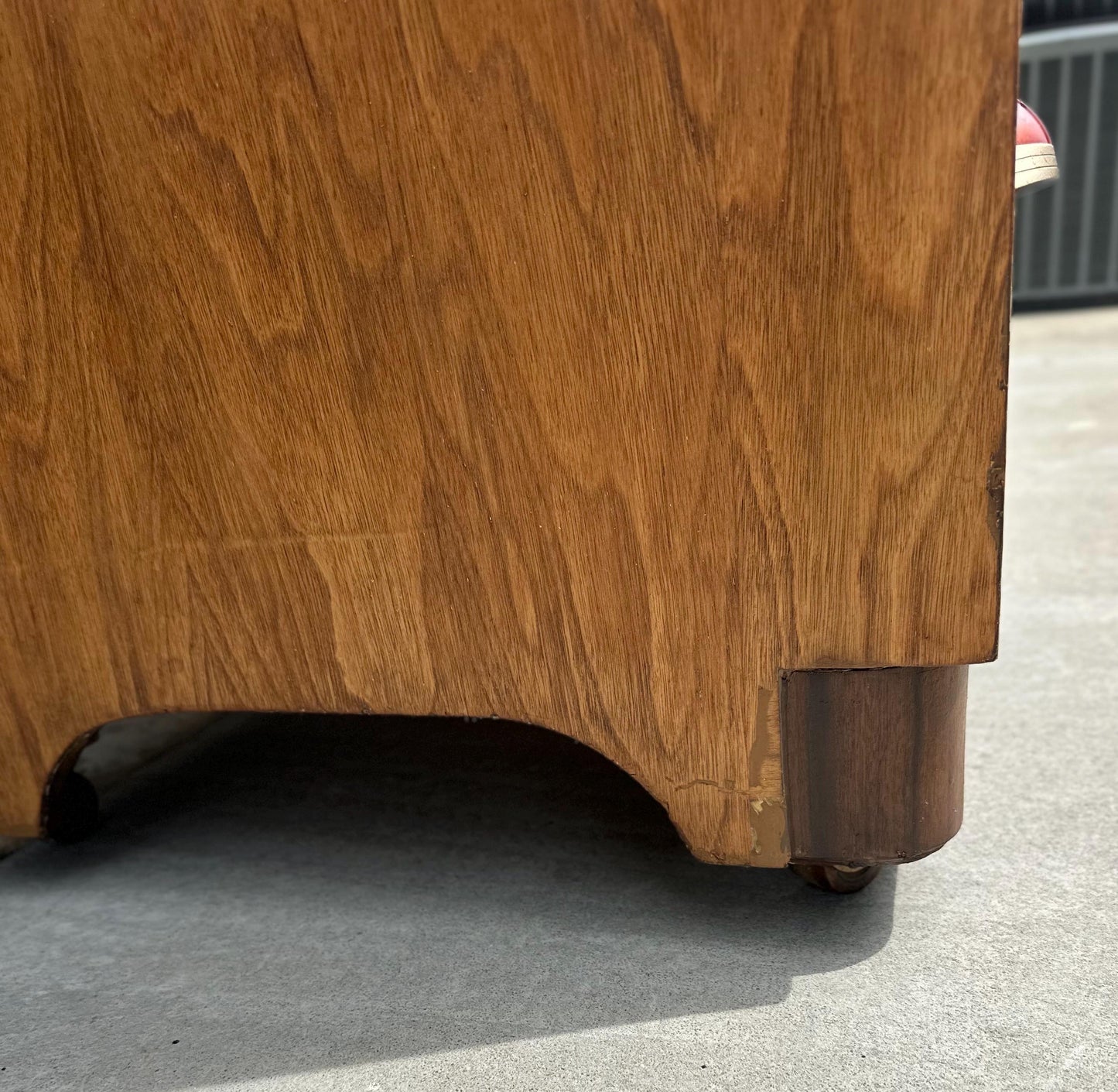 Vintage Early 1900s Art Deco Waterfall Tallboy Walnut Chest of Drawers on Casters 34" Wide