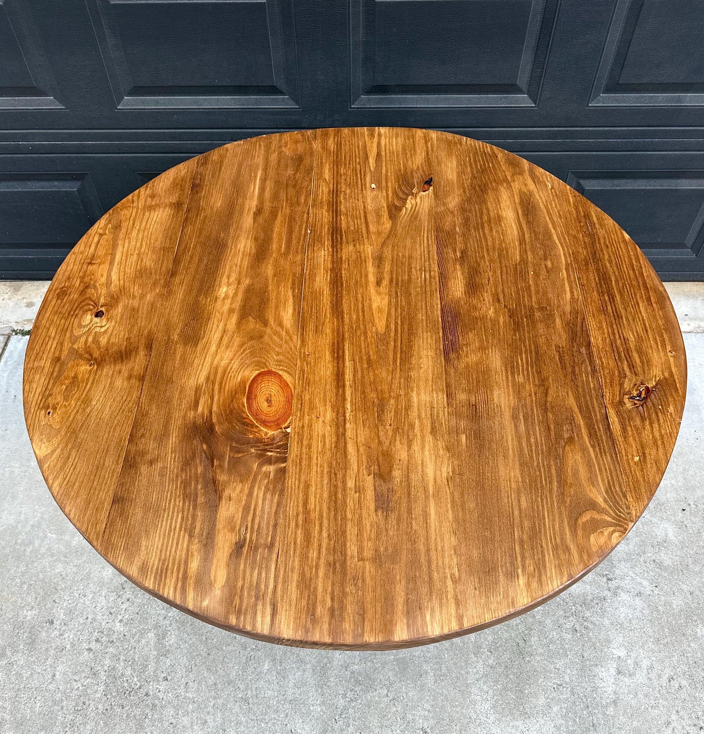 Vintage Mid Century Russell Woodard Spun Fiberglass & Oak Solid Wood Round Bistro Dining Table 47" Diameter