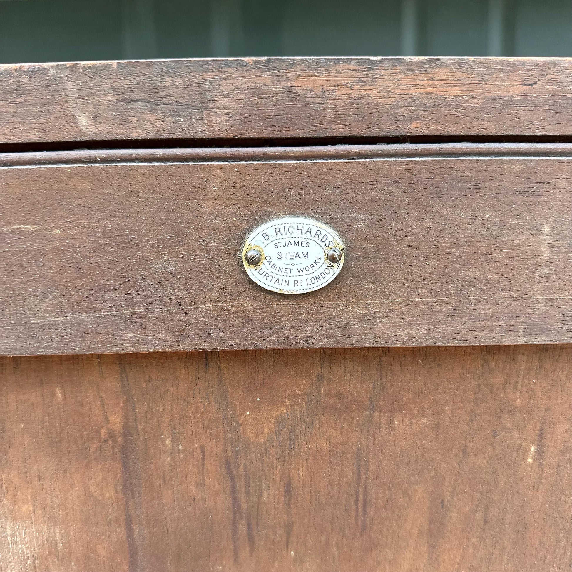 Antique Late 19th Century English Craftsman Nine Drawer Swing Mirror Walnut Accent Table on Casters by J.B. Richards, London