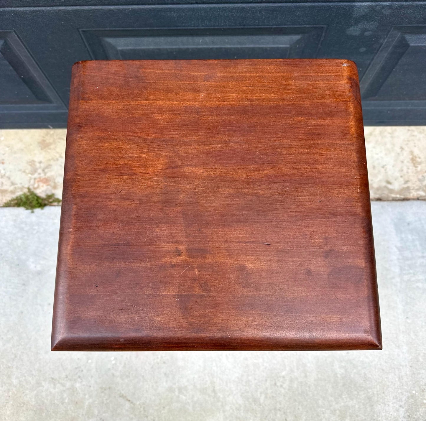 Vintage Mid 1900s Solid Cherry Wood Single Drawer Shaker Side Table with Open Shelf 15" Wide