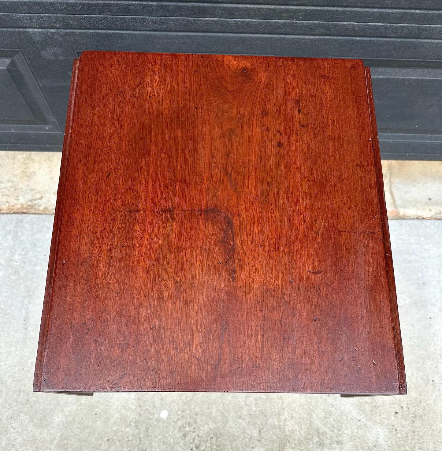 Antique Early 19th C Georgian Mahogany Secret Drawer Drop Leaf Table on Casters 20" Wide