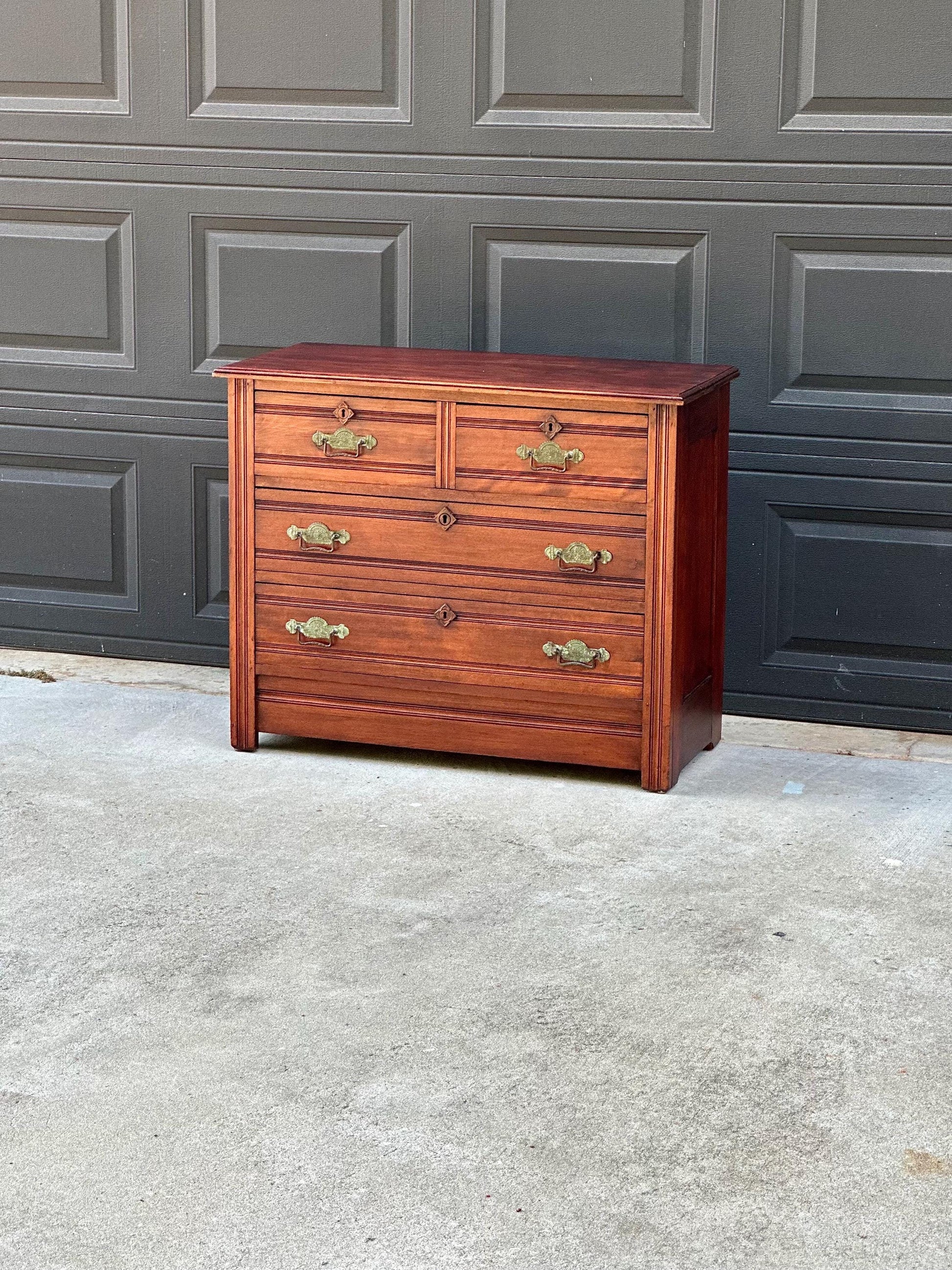 Antique Early 19th Century Solid Maple Chest of Drawers | Eastlake Bachelor Chest Dresser