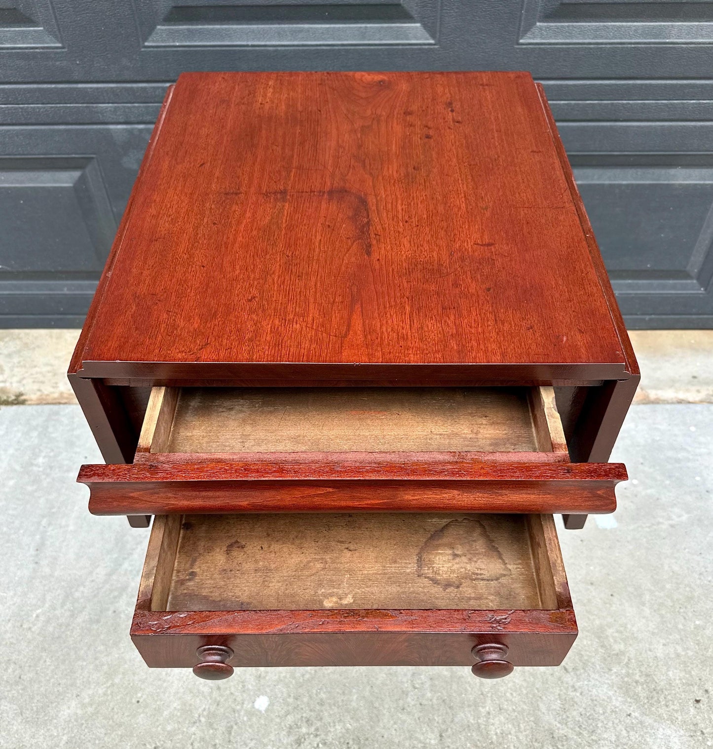 Antique Early 19th C Georgian Mahogany Secret Drawer Drop Leaf Table on Casters 20" Wide