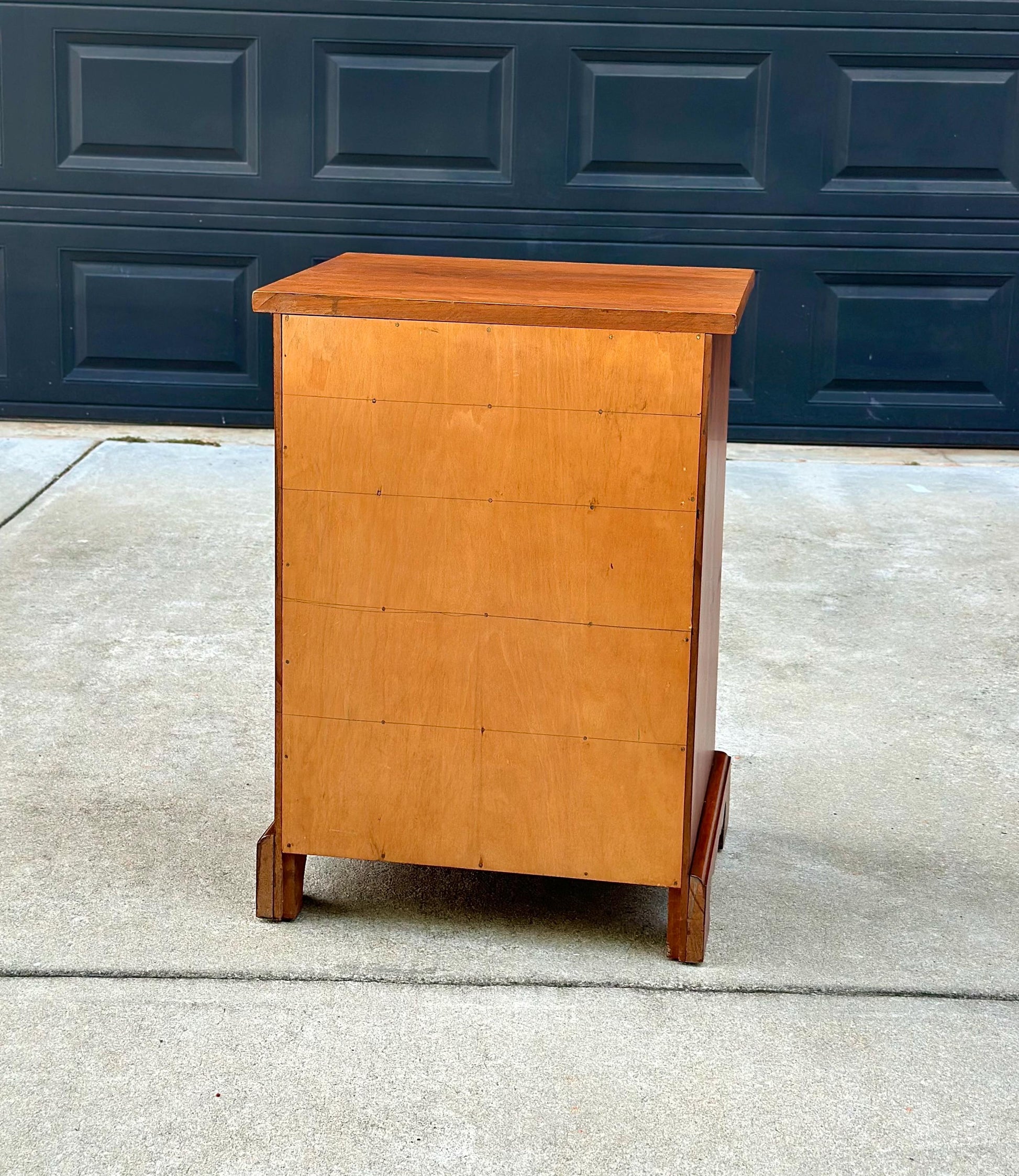 Vintage Mid 20th Century Solid Wood Five Drawer Cherry Nightstand Accent Storage Chest