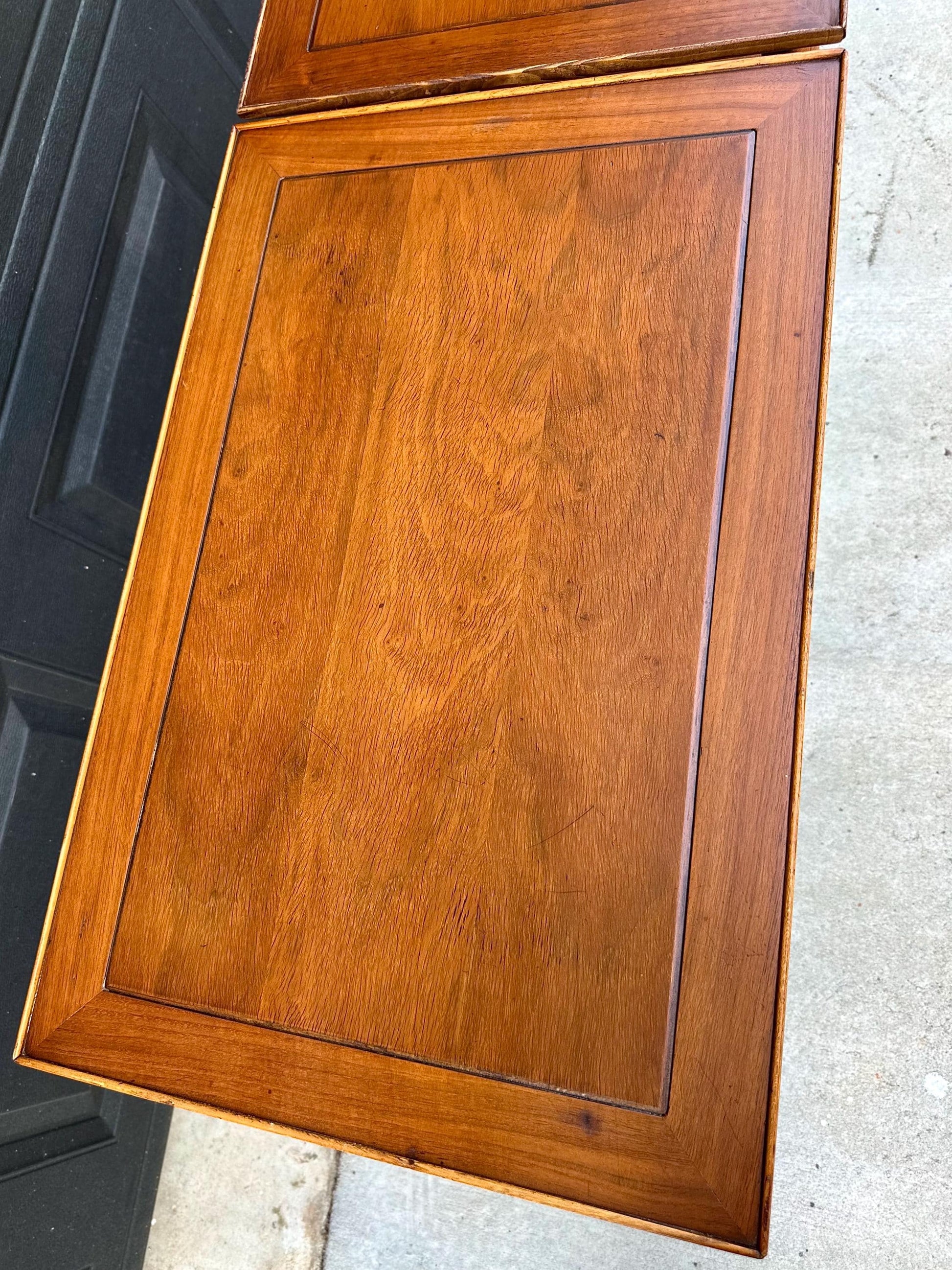 Vintage Mid 20th Century Mid Mod Walnut Side Tables with Brass Ferrules - a Pair