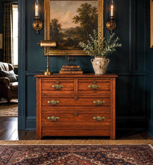 Antique Early 19th Century Solid Maple Chest of Drawers | Eastlake Bachelor Chest Dresser