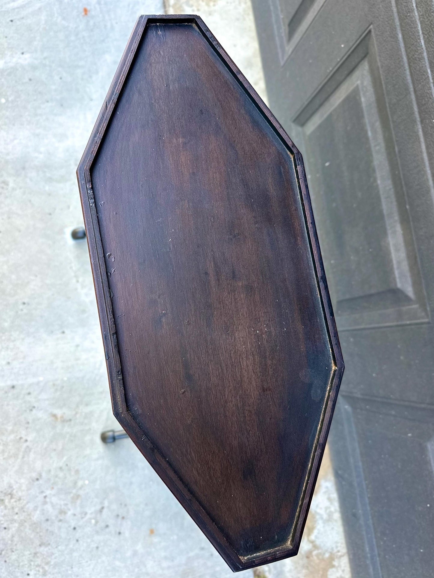 Vintage Mid 20th Century Multi Tier Fretwork Display Shelf Solid Wood Accent Table 19" Wide