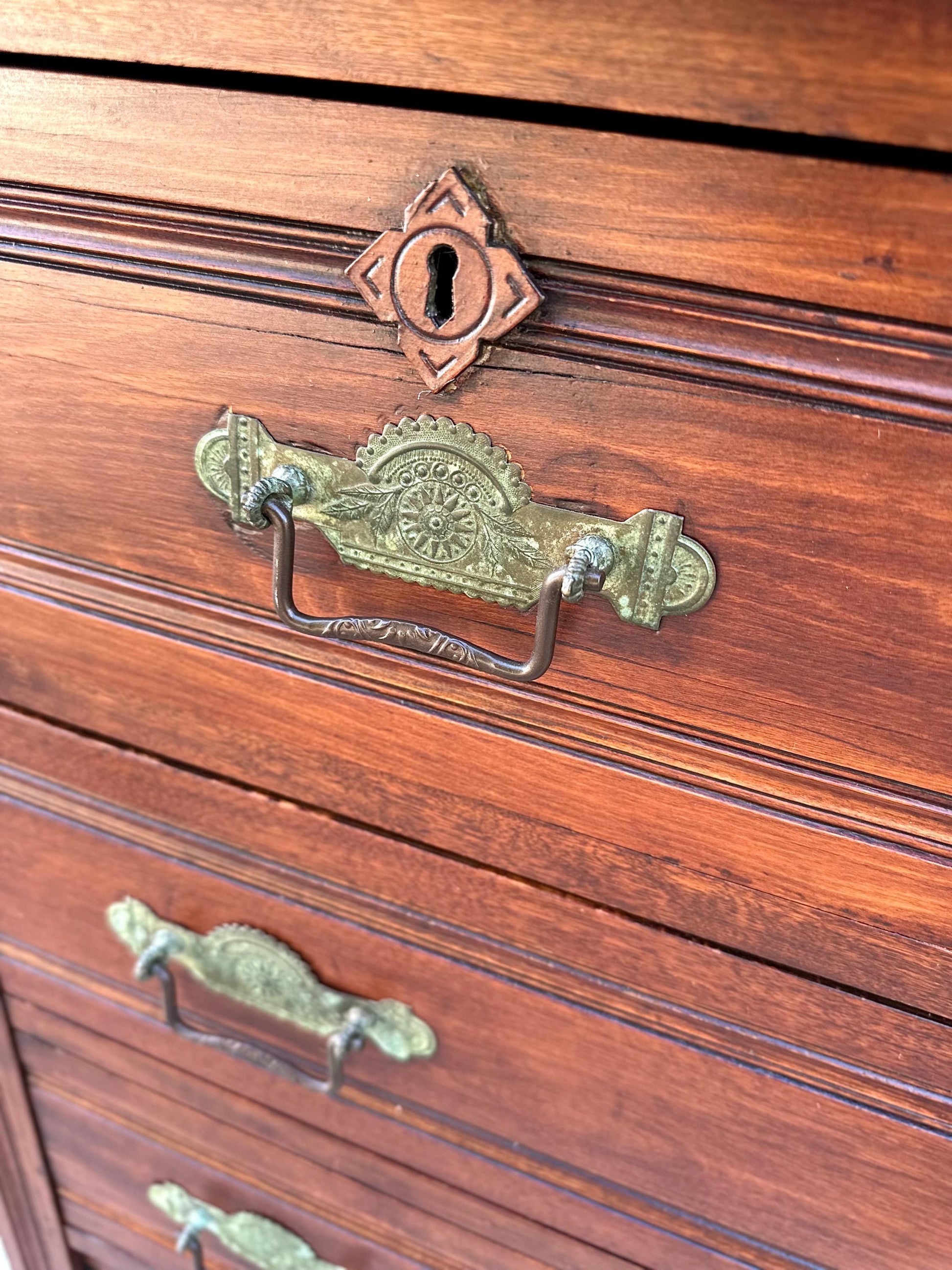 Antique Early 19th Century Solid Maple Chest of Drawers | Eastlake Bachelor Chest Dresser