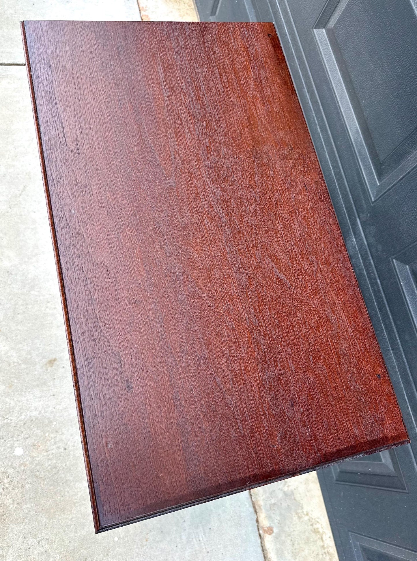 Antique Mid 19th Century Two Tone Mahogany Single Drawer Decorative Accent Carved Entry Table 31" Wide
