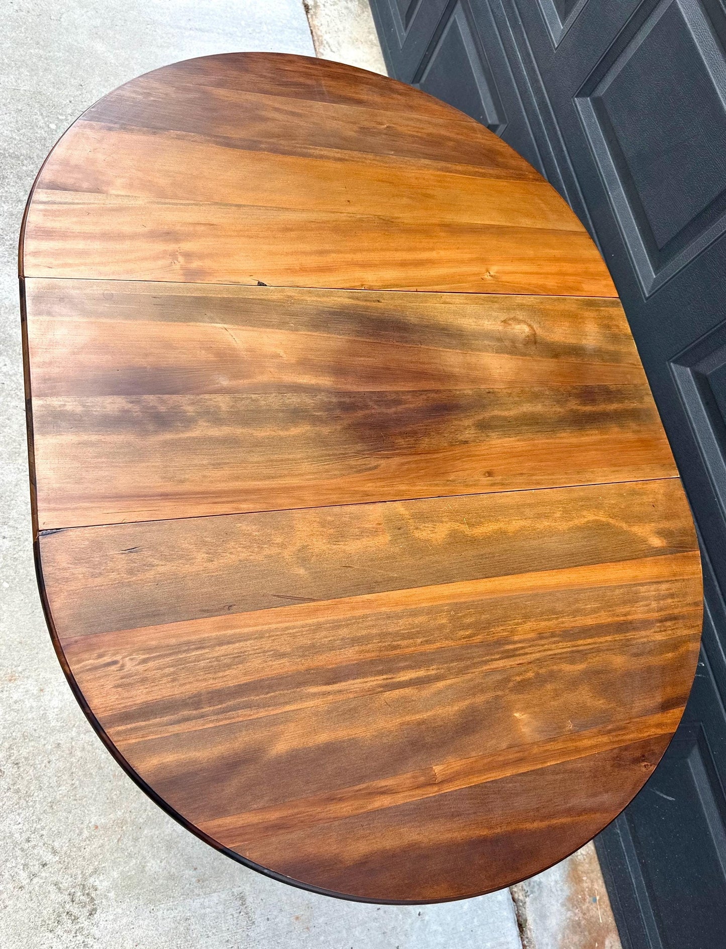 Antique Early 20th Century Maple & Walnut Turned Gateleg Drop Leaf Single Drawer Dining Table 48" Wide
