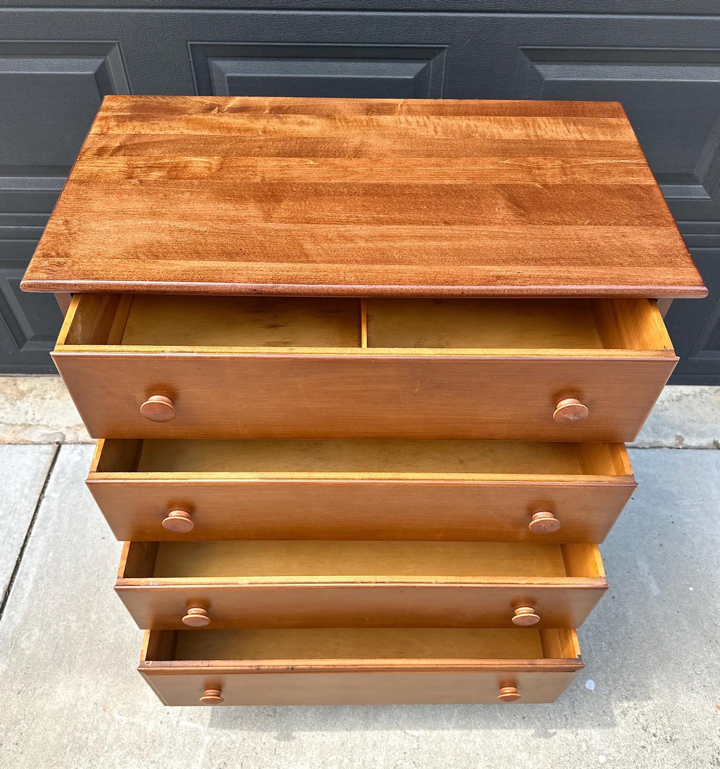 Vintage Mid 20th Century Solid Wood Colonial Chest of Drawers 34" Wide