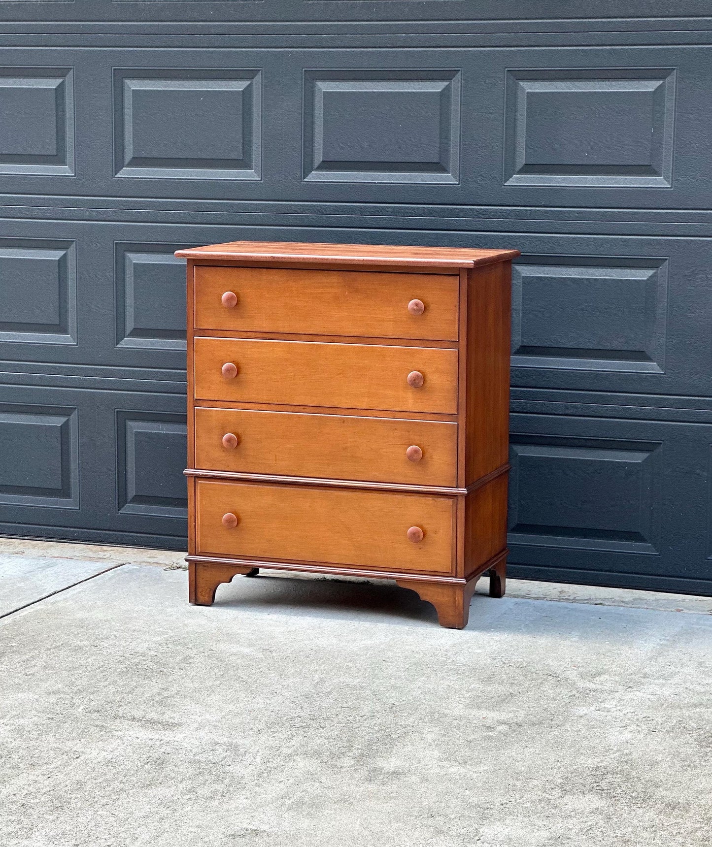 Vintage Mid 20th Century Solid Wood Colonial Chest of Drawers 34" Wide