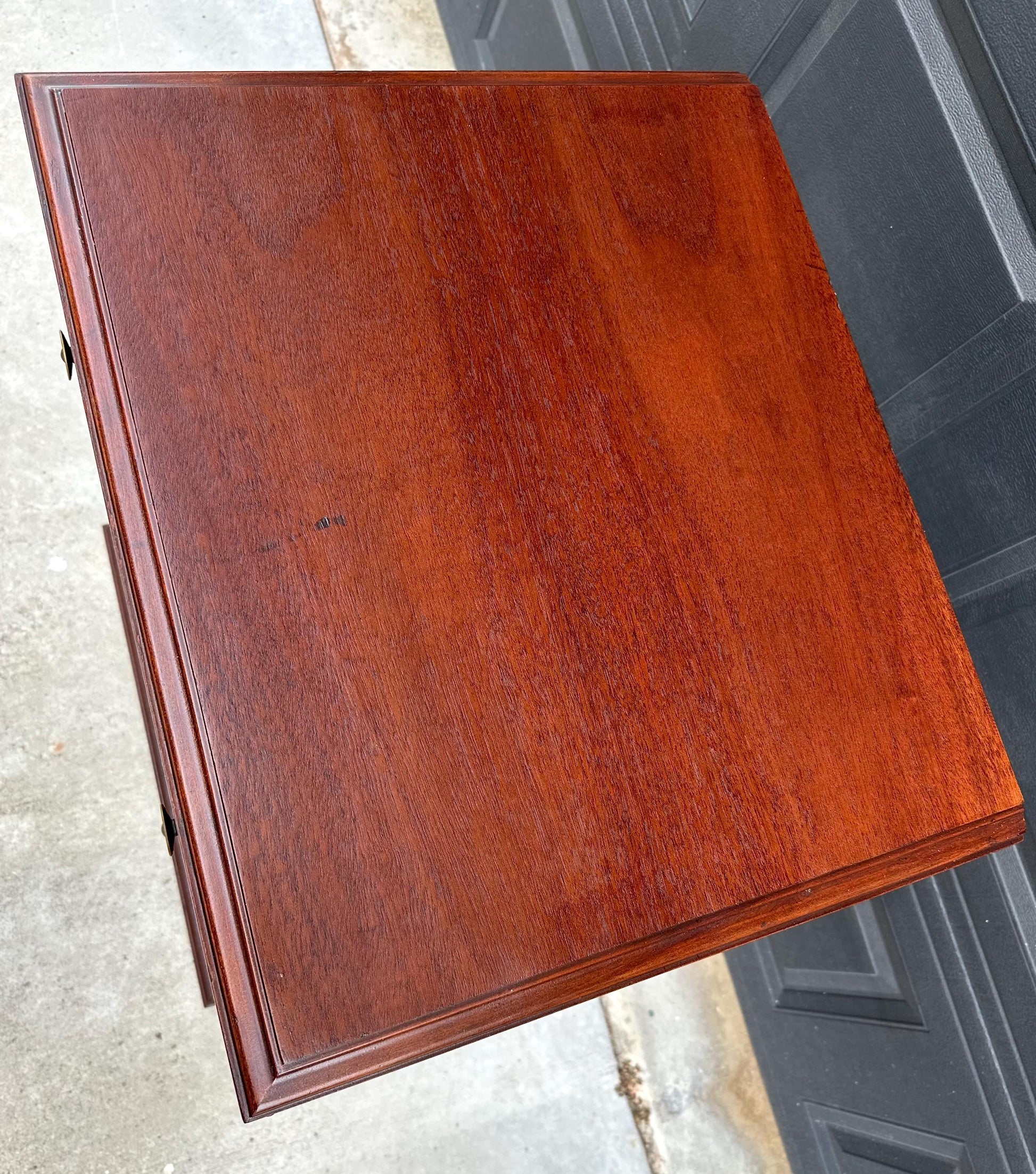Antique Early 20th Century Crotch Mahogany General Electric Radio Traditional Cabinet on Casters 22" Wide