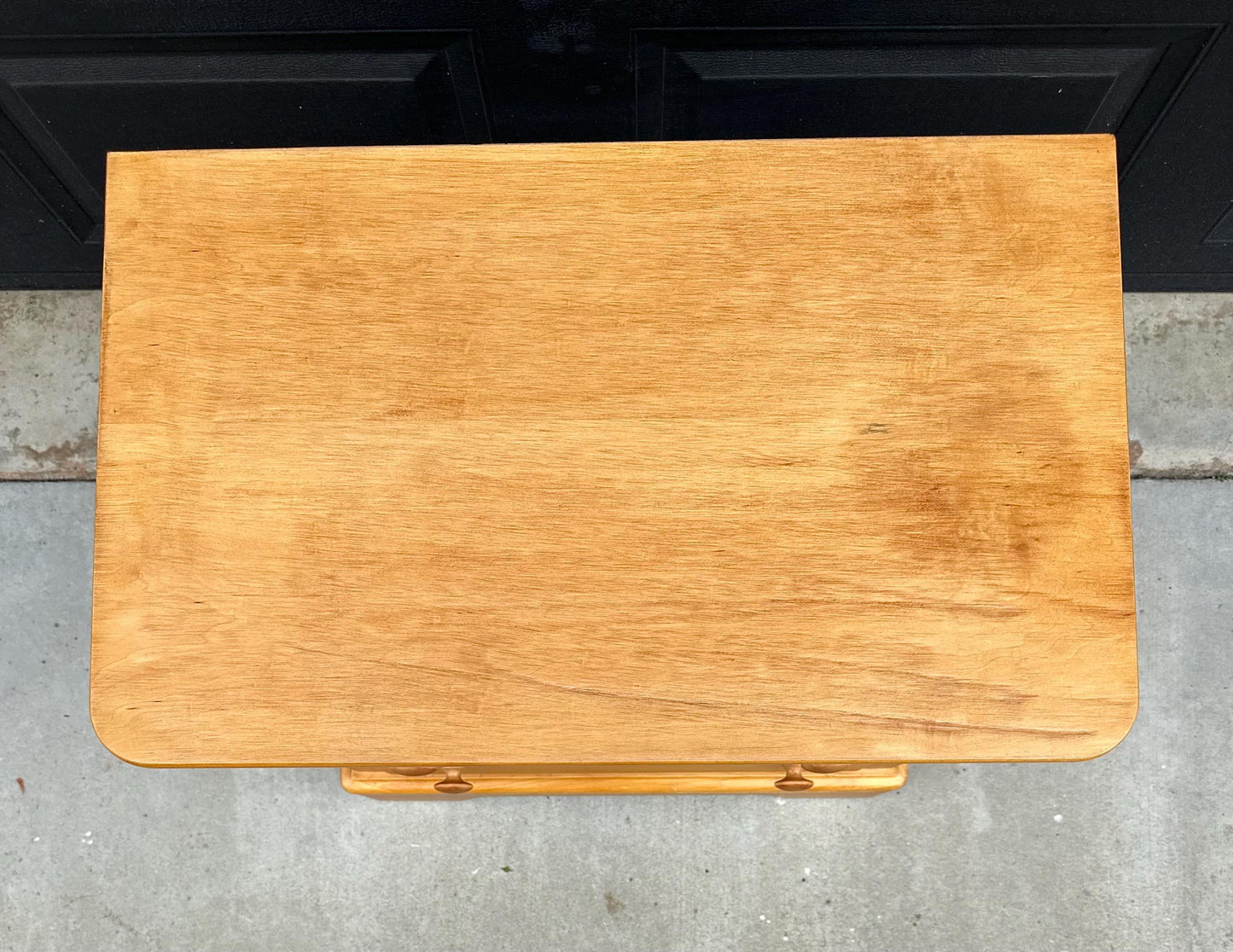Vintage Late 20th Century Light Wood Turned Knob Storage Nightstand 26" Wide