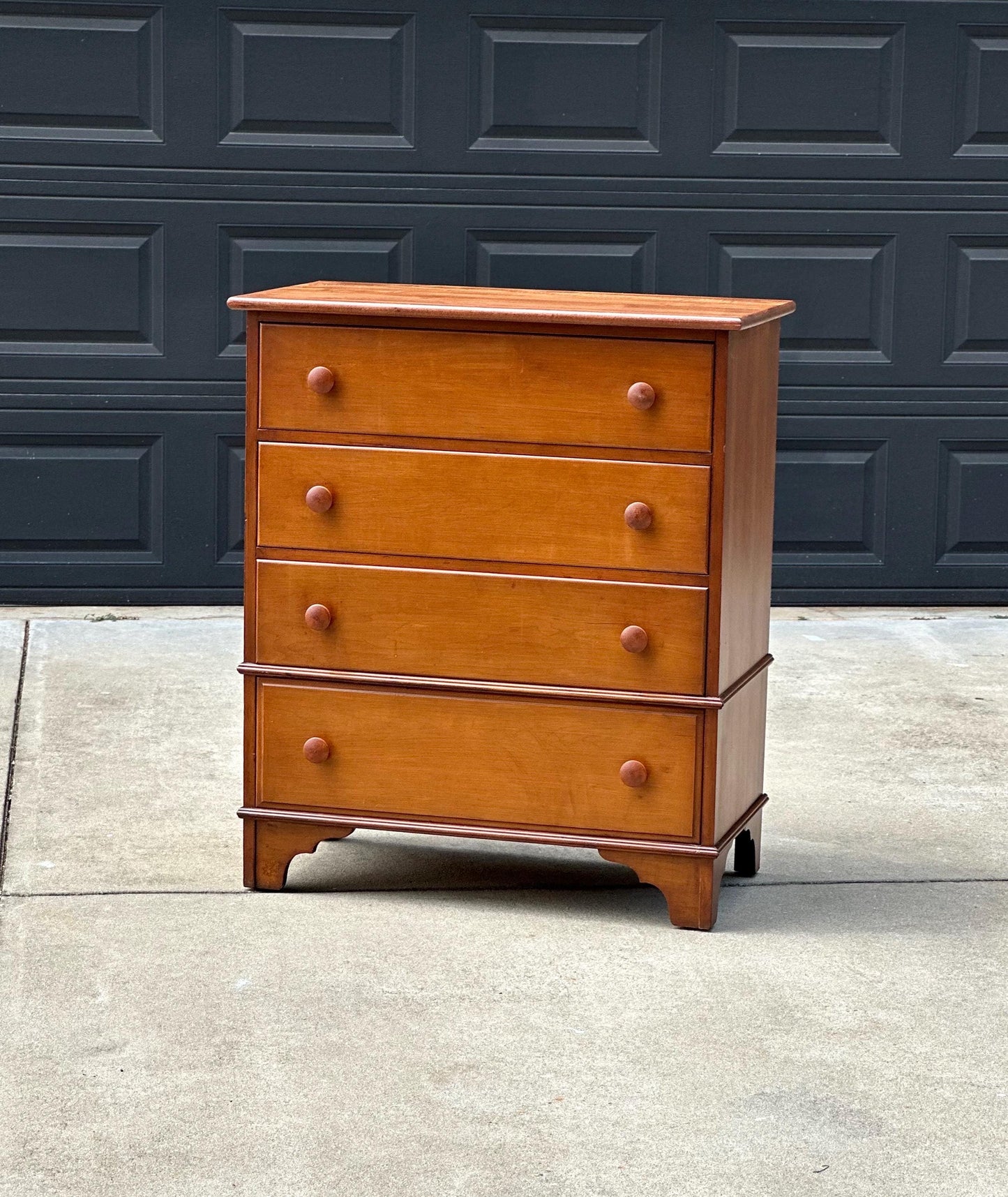 Vintage Mid 20th Century Solid Wood Colonial Chest of Drawers 34" Wide