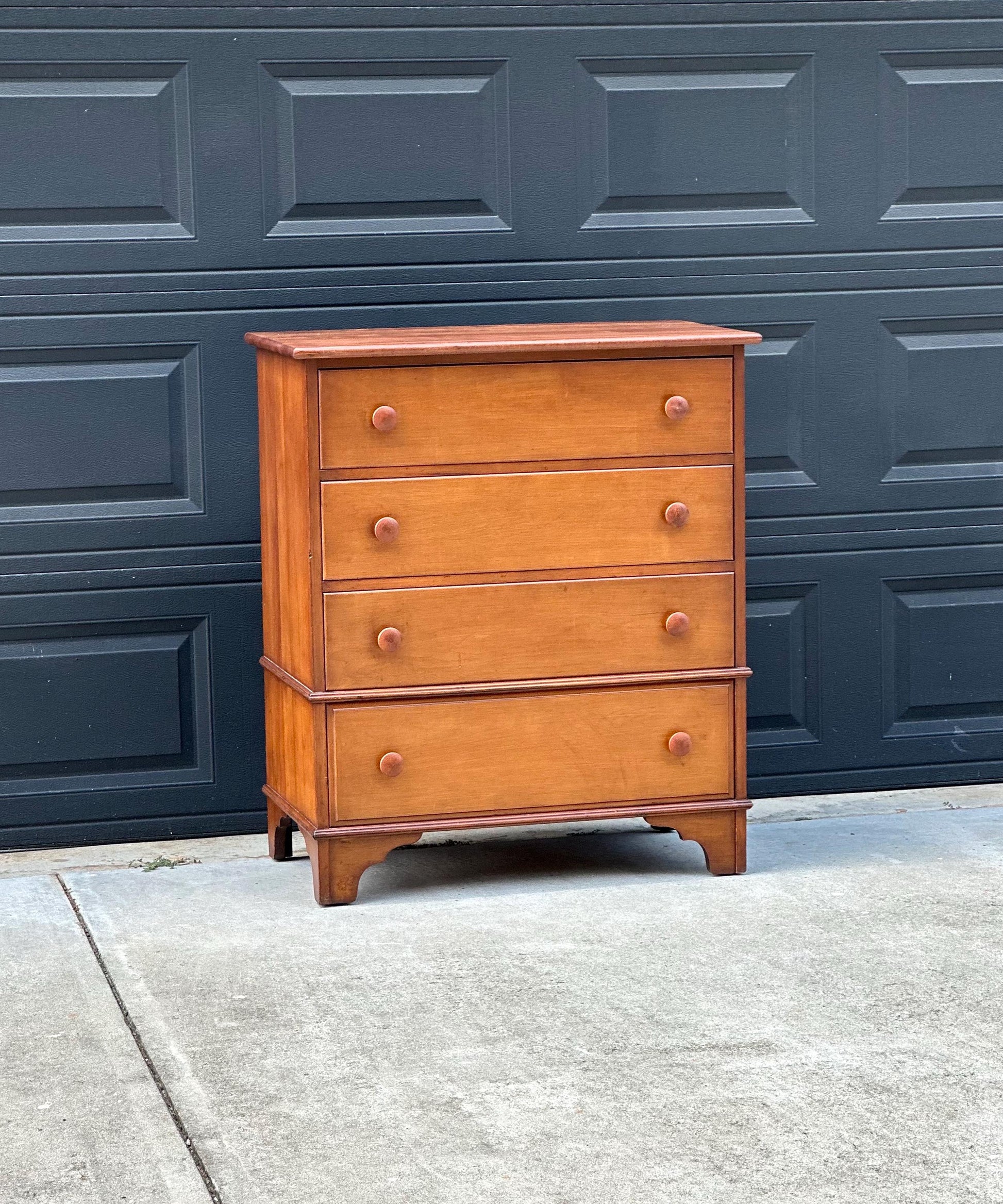 Vintage Mid 20th Century Solid Wood Colonial Chest of Drawers 34" Wide