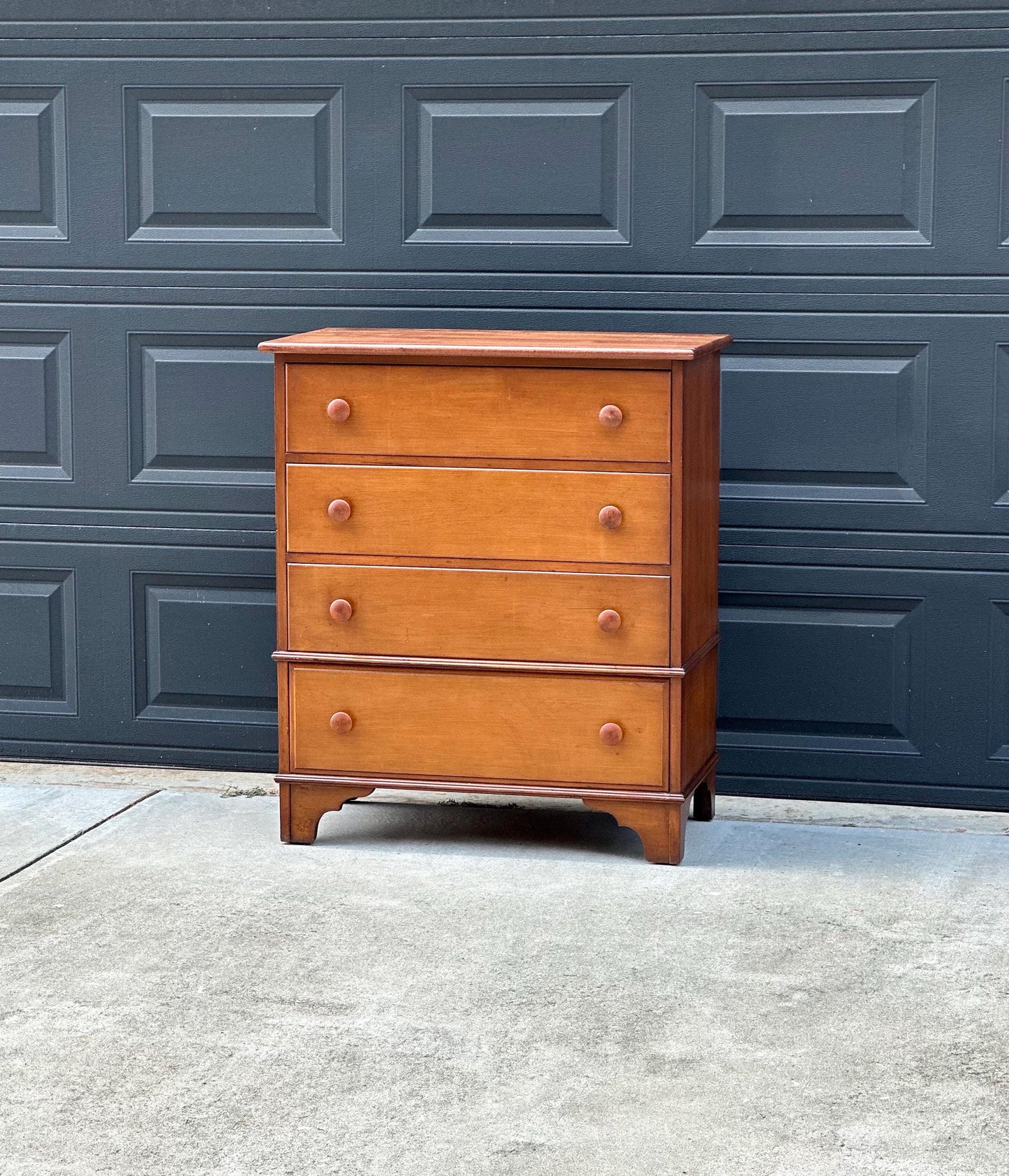Vintage Mid 20th Century Solid Wood Colonial Chest of Drawers 34" Wide