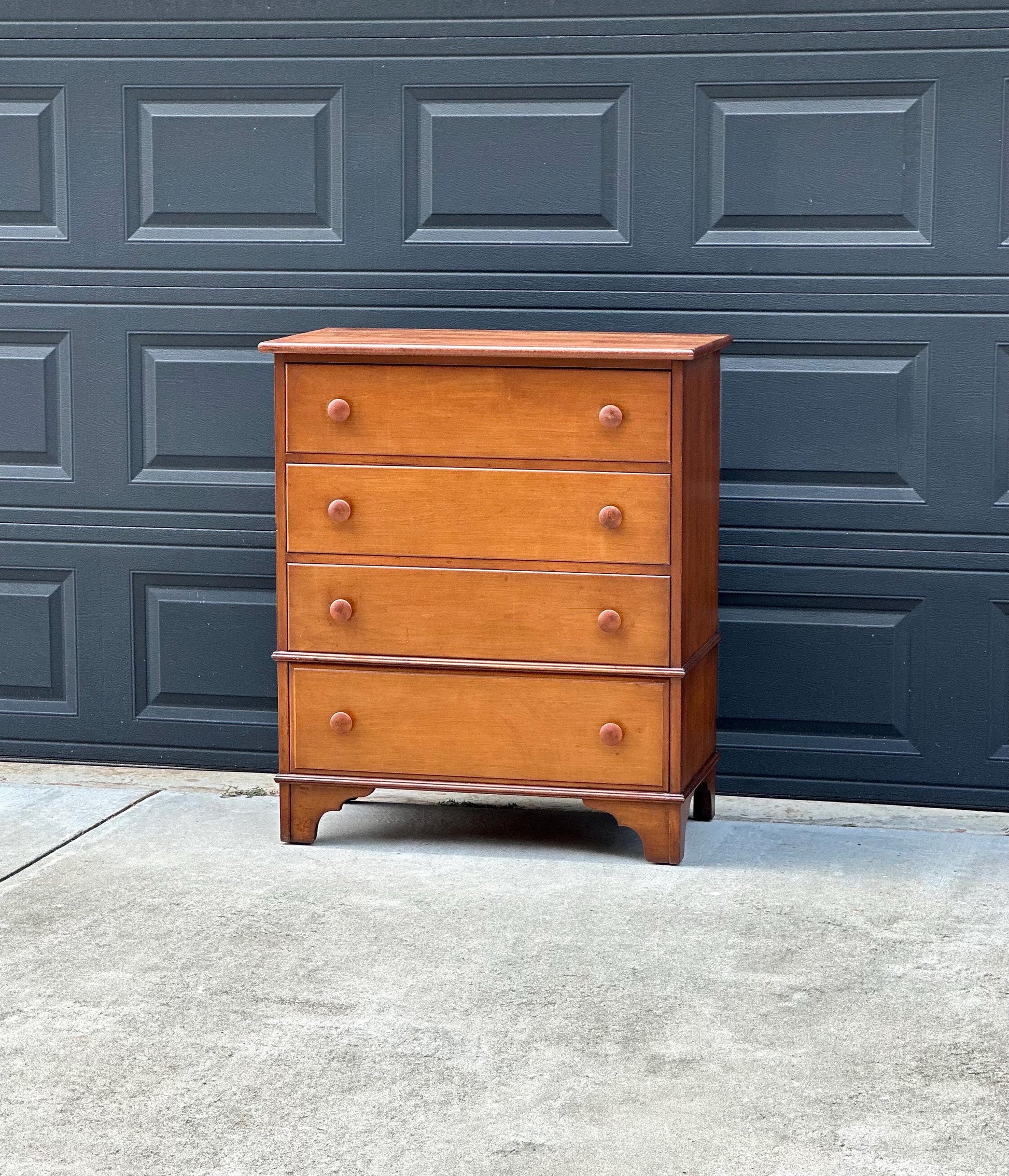 Vintage Mid 20th Century Solid Wood Colonial Chest of Drawers 34" Wide