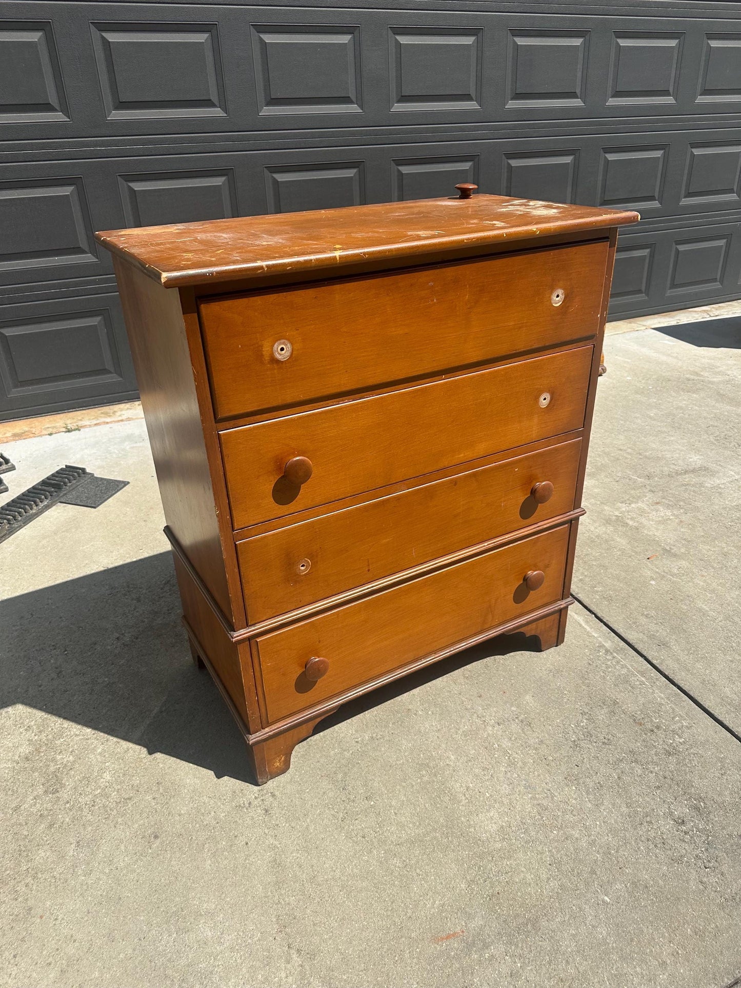 Vintage Mid 20th Century Solid Wood Colonial Chest of Drawers 34" Wide