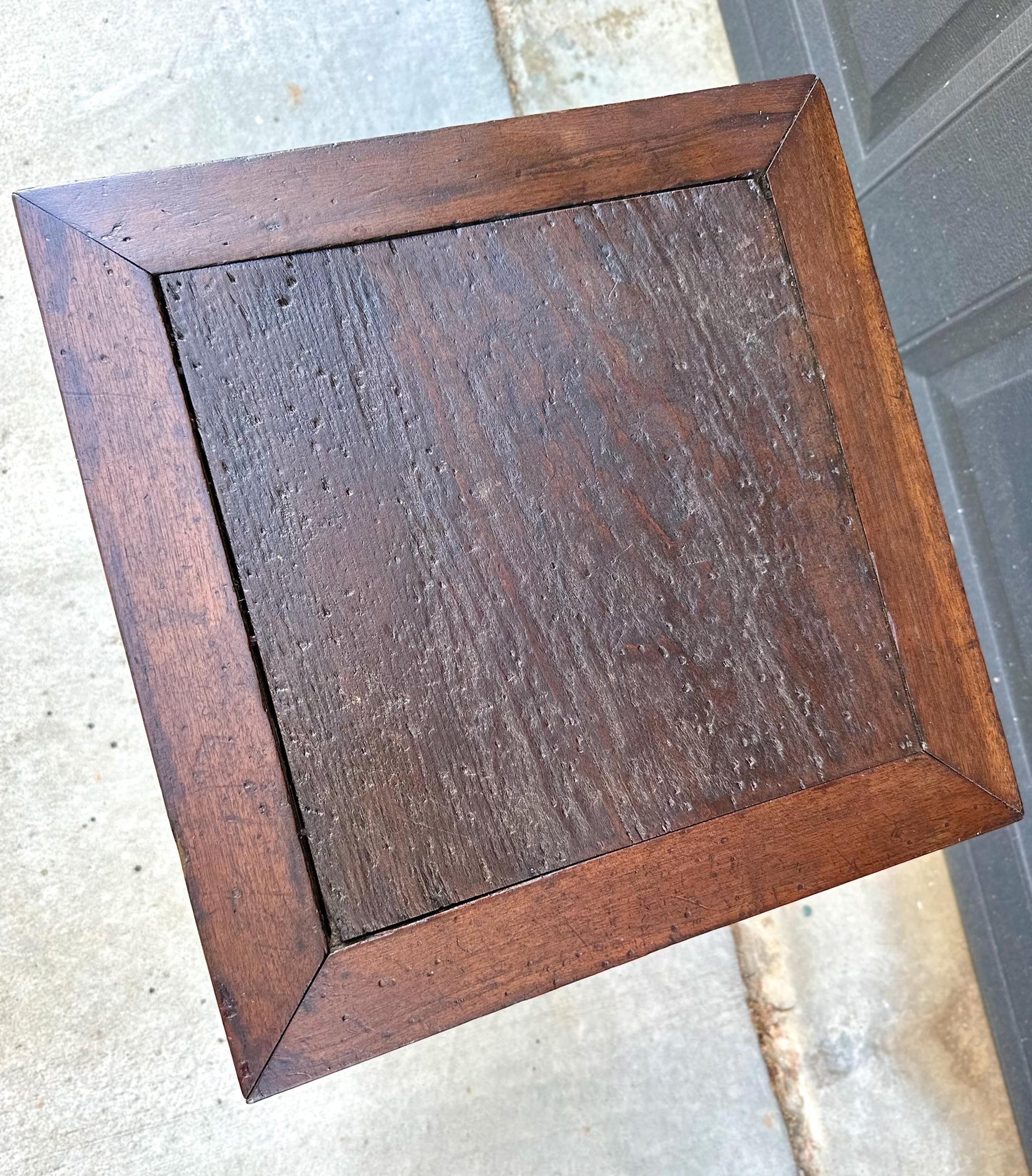 Antique Mid 19th Century Ornate Victorian Turned Leg Lift Top Storage Stool | Small Side Table 16" Wide