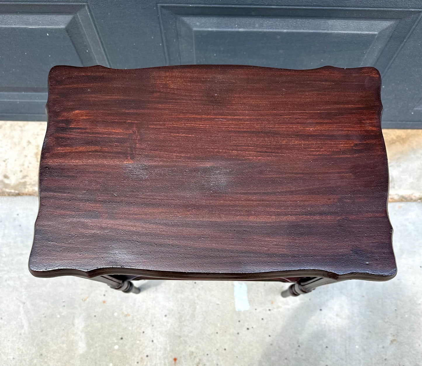 Antique Early 20th Century Edwardian Occasional Mahogany Two Tier Side Table 18" Wide
