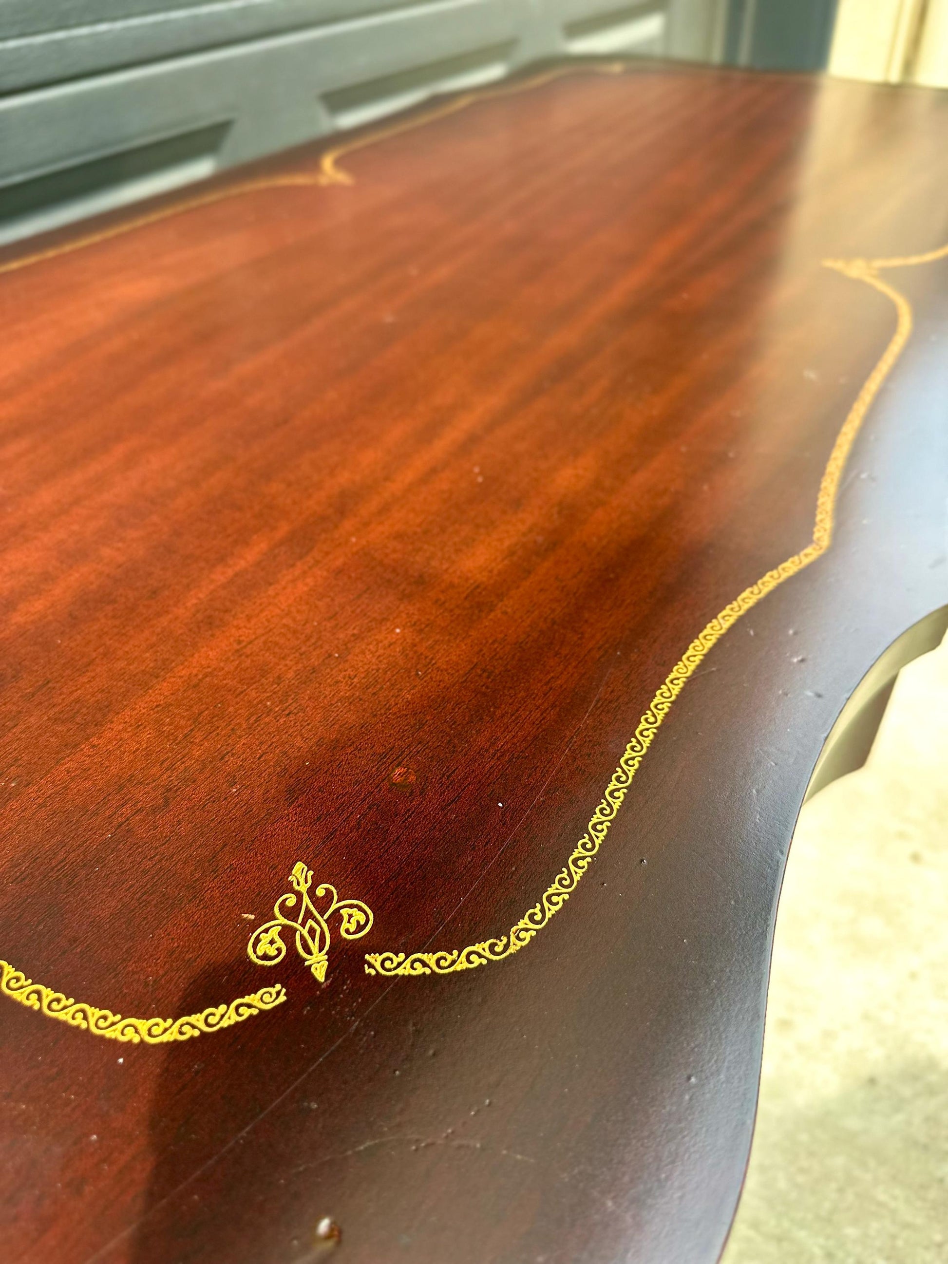 Vintage Early 20th Century Mahogany Serpentine Open Shelf Chippendale Coffee Table