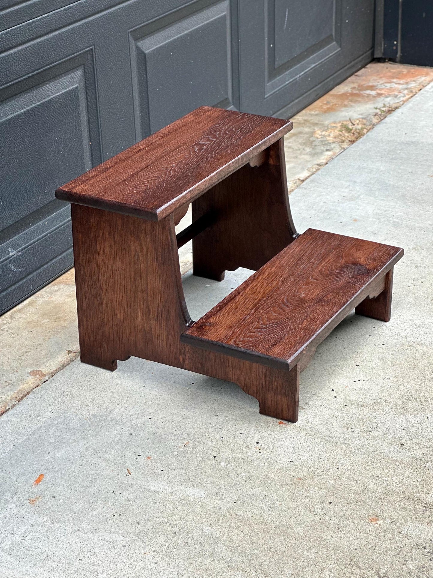 Custom Built Solid Hickory Wood Bed Steps HOLD FOR LISA**