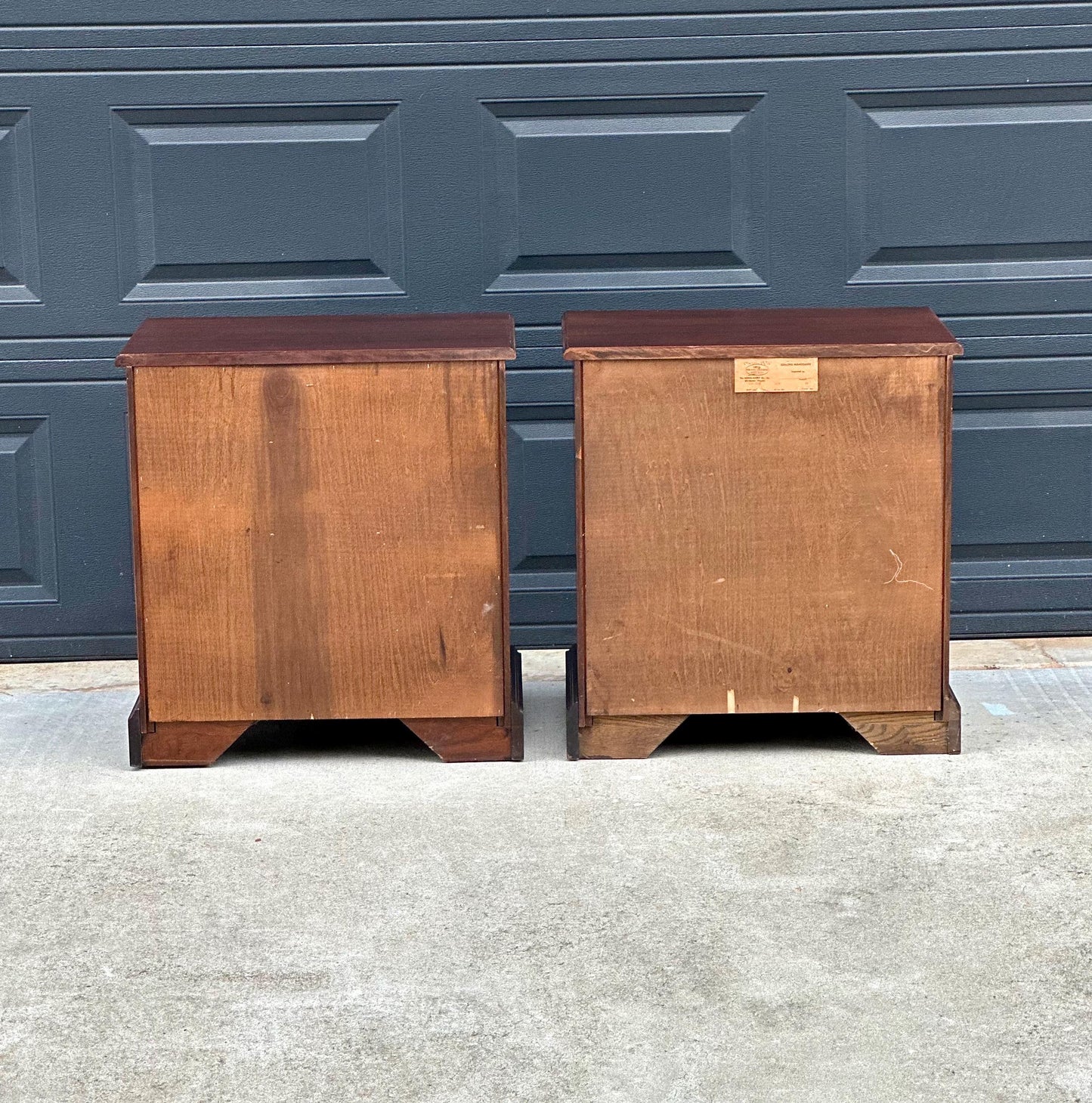 Vintage Late 20th Century Henkel Harris Solid Wood Cabinet Nightstands with Drawer – a Pair
