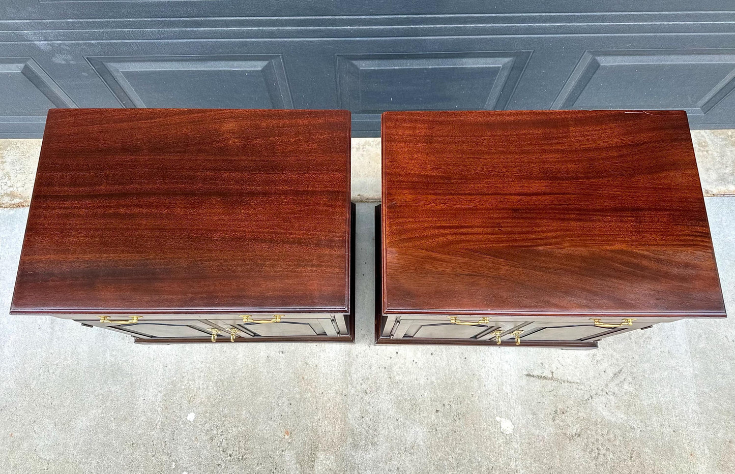 Vintage Late 20th Century Henkel Harris Solid Wood Cabinet Nightstands with Drawer – a Pair