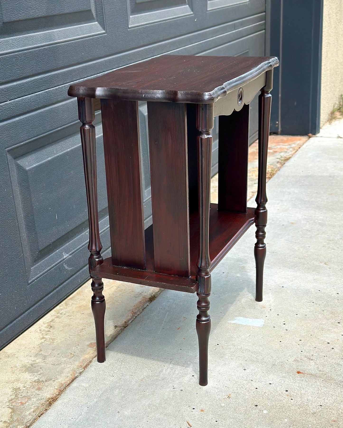 Antique Early 20th Century Edwardian Occasional Mahogany Two Tier Side Table 18" Wide