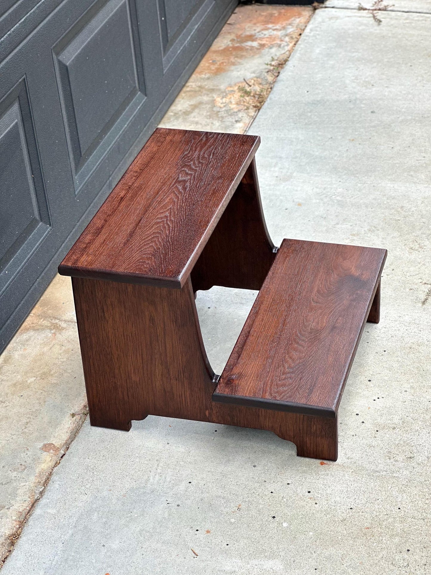 Custom Built Solid Hickory Wood Bed Steps HOLD FOR LISA**