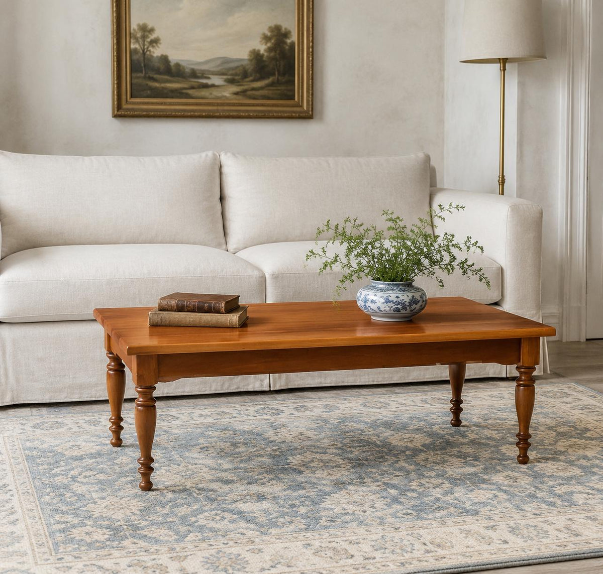 Vintage Mid 20th Century Solid Maple Farmhouse Coffee Table
