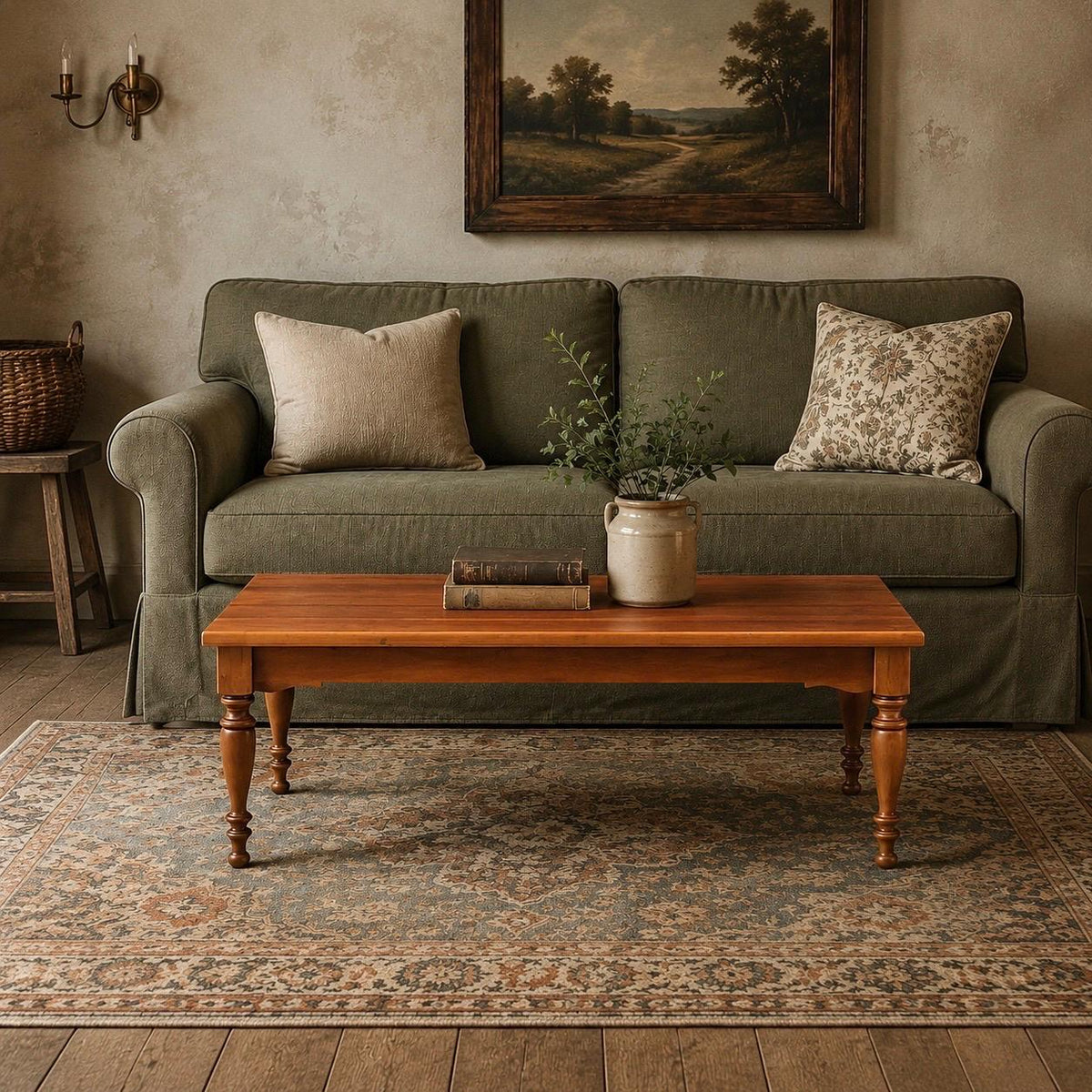 Vintage Mid 20th Century Solid Maple Farmhouse Coffee Table