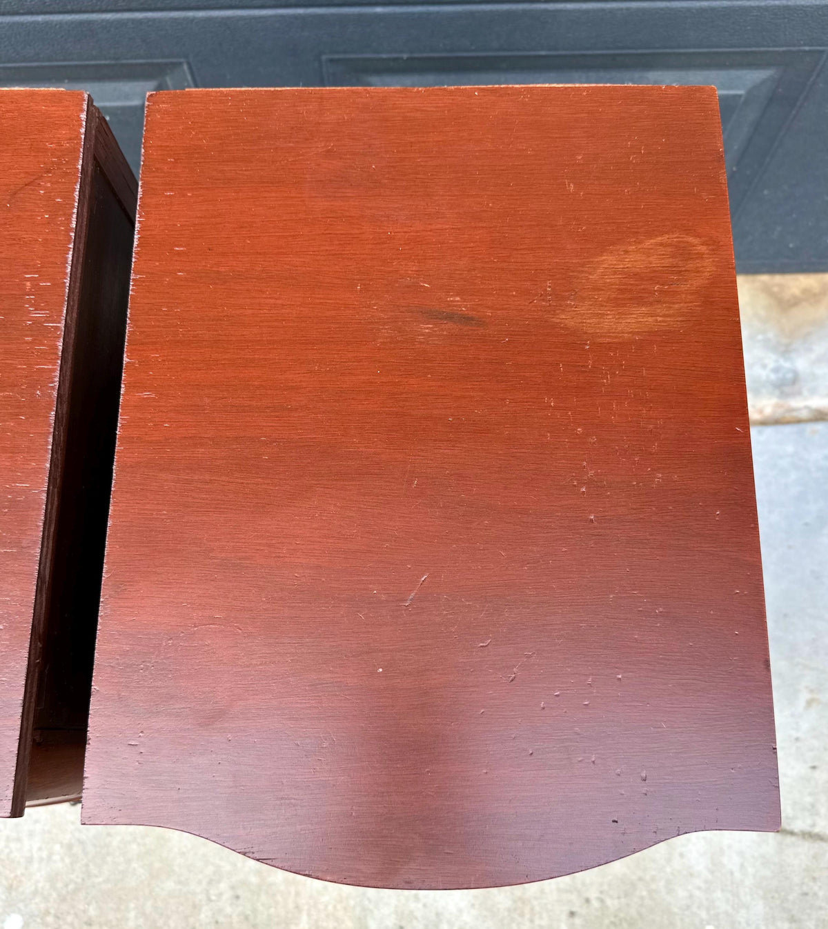Vintage Mid 20th Century Traditional Mahogany Narrow Storage End Tables 13.25" Wide - a Pair
