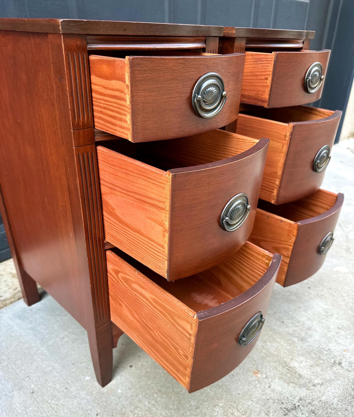 Vintage Mid 20th Century Traditional Mahogany Narrow Storage End Tables 13.25" Wide - a Pair