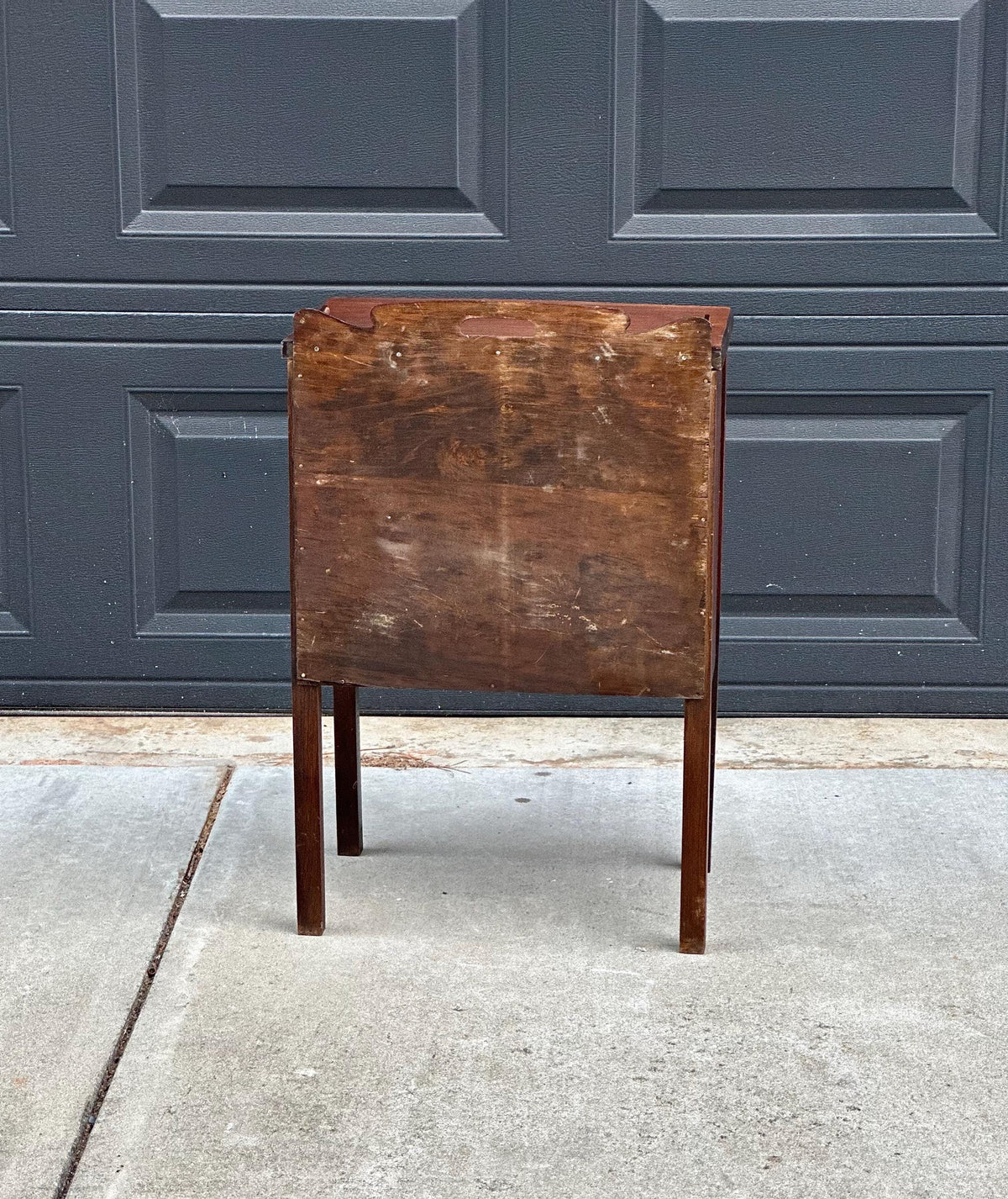Antique Early 20th C Mahogany English Country Side Accent Table 17.75" Wide