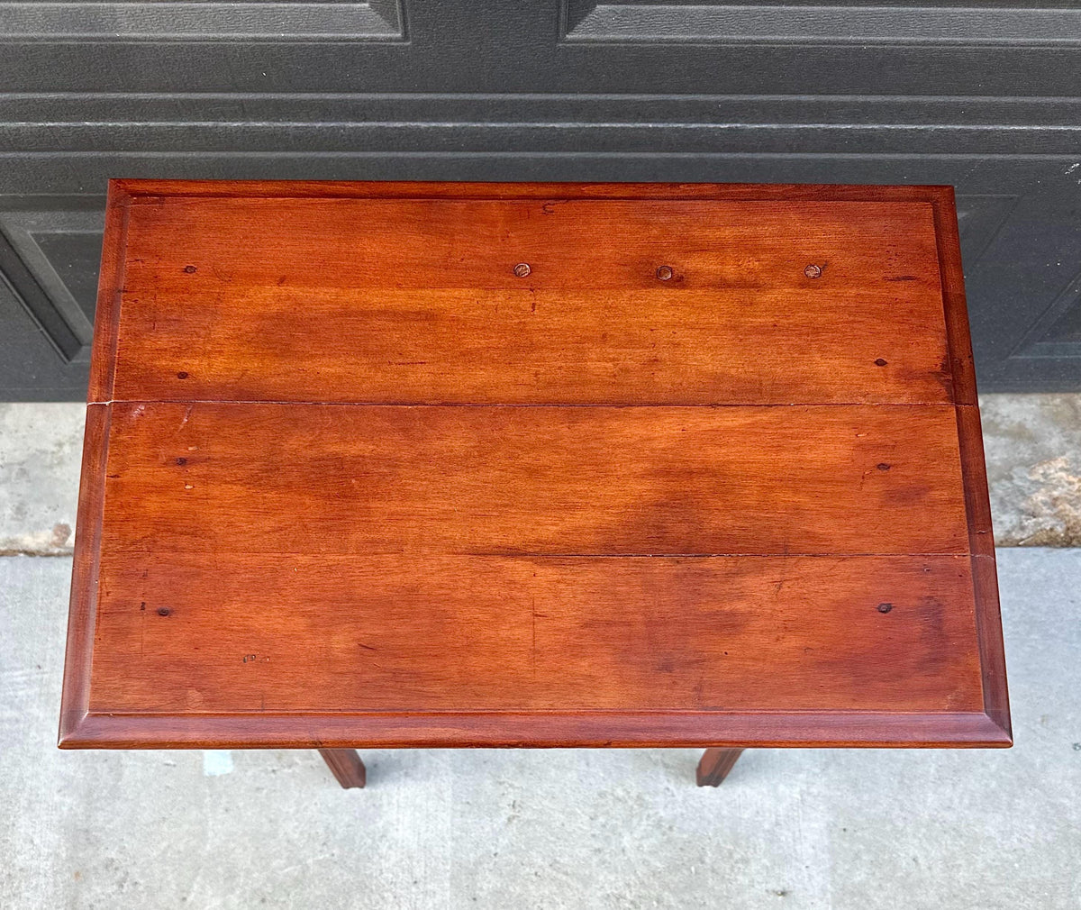 Antique Late 19th C Maple Turned Leg Two Tier Hall Accent Table 25" Wide