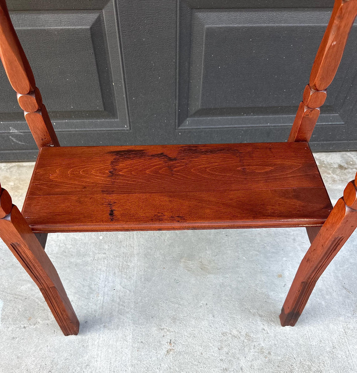 Antique Late 19th C Maple Turned Leg Two Tier Hall Accent Table 25" Wide
