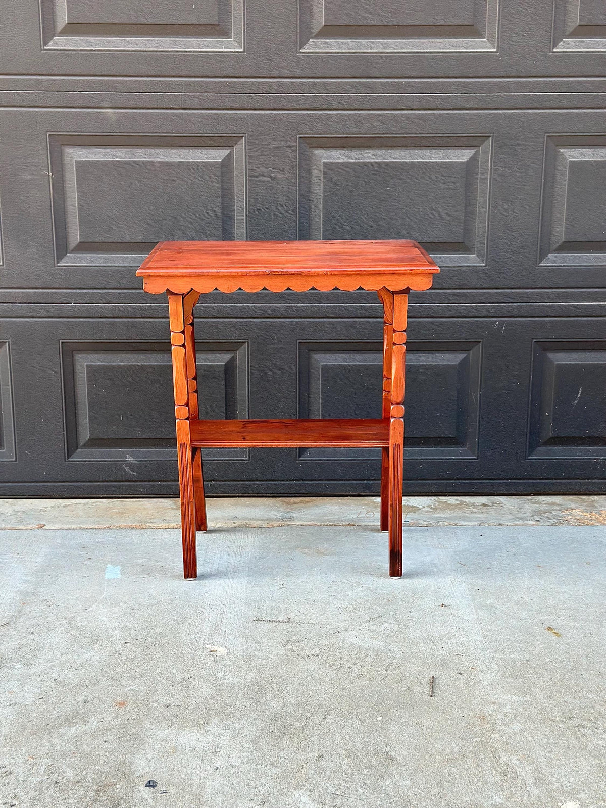 Antique Late 19th C Maple Turned Leg Two Tier Hall Accent Table 25" Wide