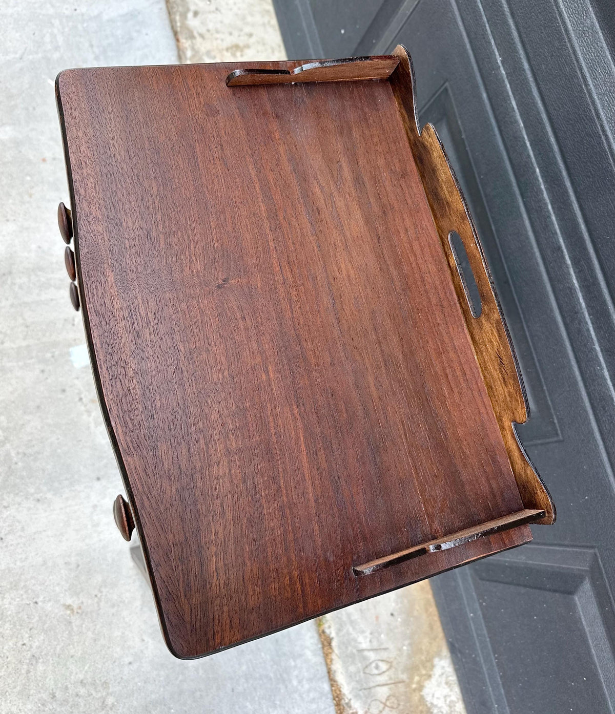 Antique Early 20th C Mahogany English Country Side Accent Table 17.75" Wide