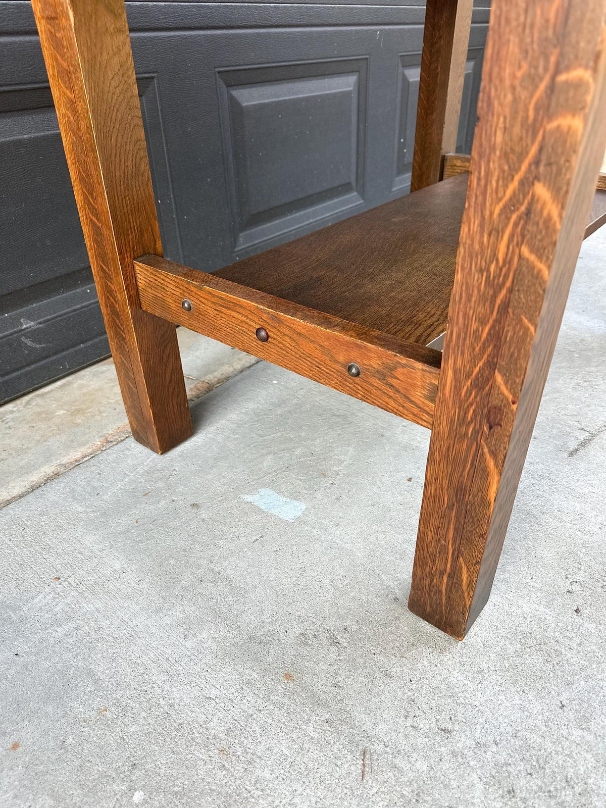 Antique Early 20th C Tiger Oak Arts and Crafts Accent Library Table 36" Wide