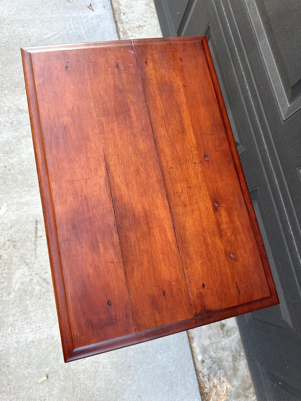 Antique Late 19th C Maple Turned Leg Two Tier Hall Accent Table 25" Wide