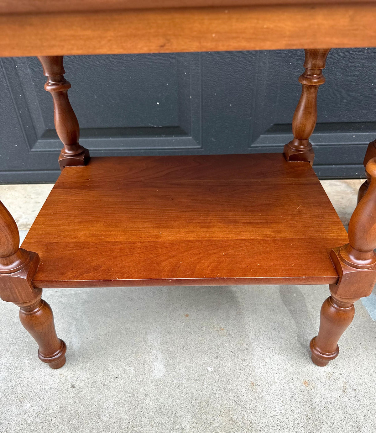 Vintage Mid 20th C Solid Cherry Single Drawer Open Shelf Nightstands 22" Wide - a Pair