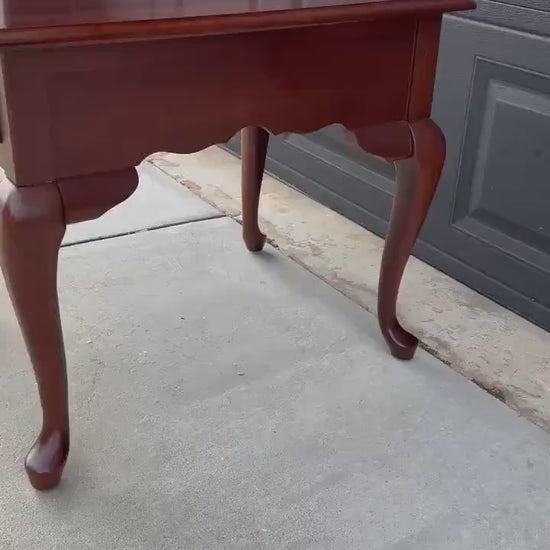 Vintage Solid Cherry Broyhill Queen Anne End Table