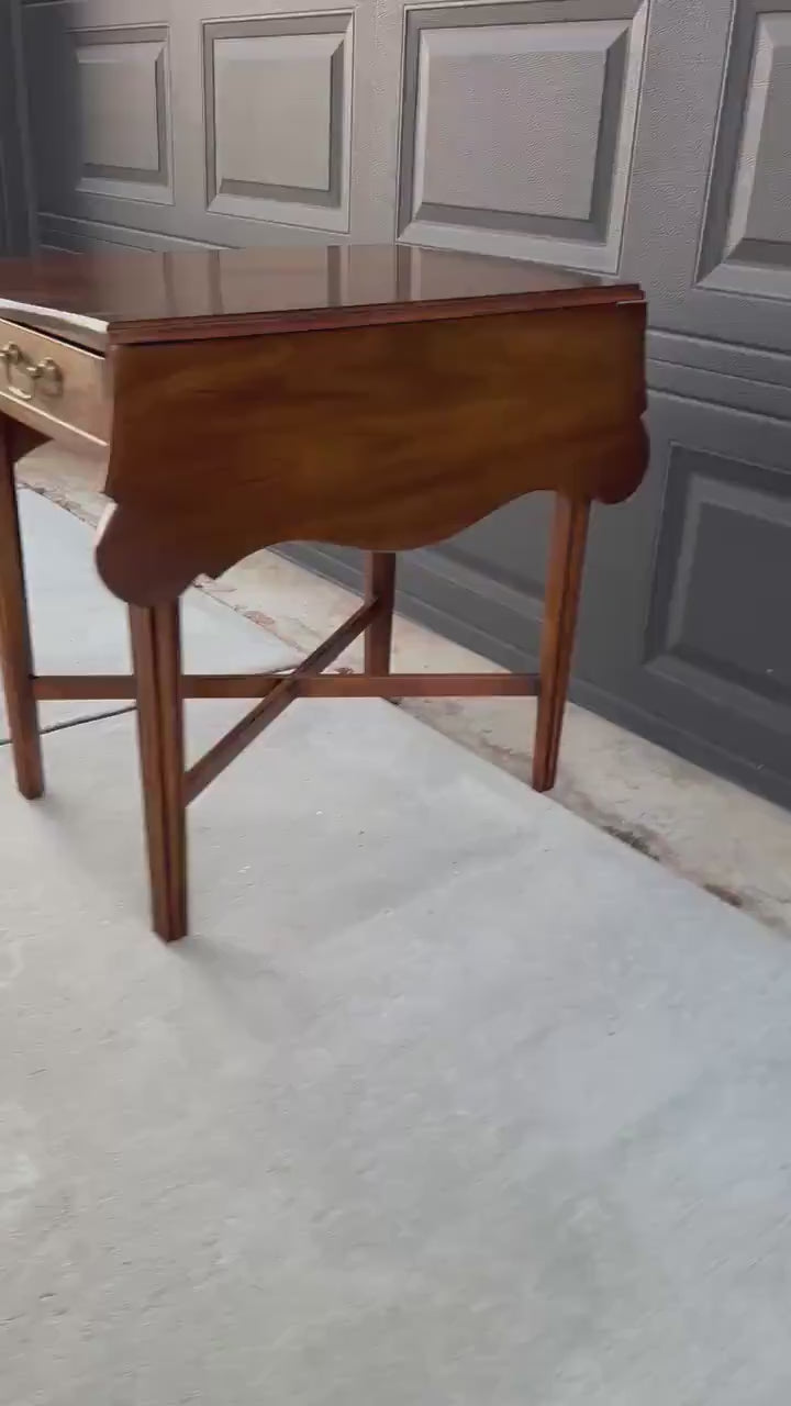 Vintage 1970's Statton Cherry Drop Leaf Table