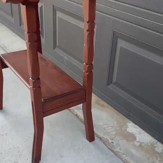 Antique Late 19th C Maple Turned Leg Two Tier Hall Accent Table 25" Wide