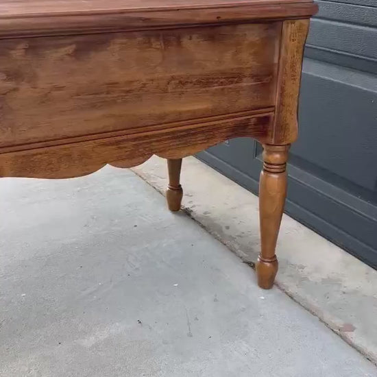 Vintage Mid 1900s Early American Cherry & Walnut Single Drawer End Table