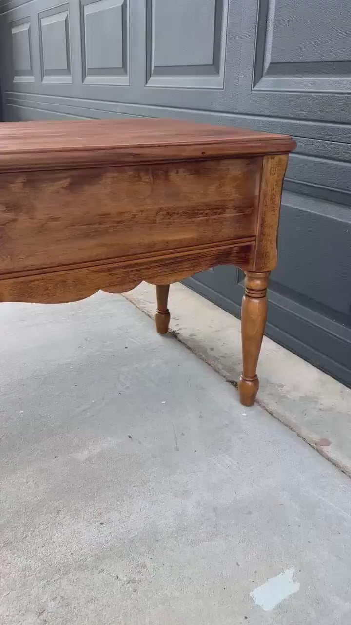 Vintage Mid 1900s Early American Cherry & Walnut Single Drawer End Table