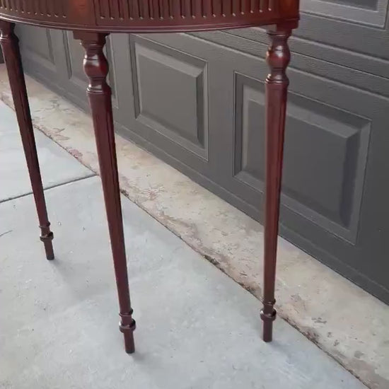 Vintage Mahogany Demilune Console & Entry Table