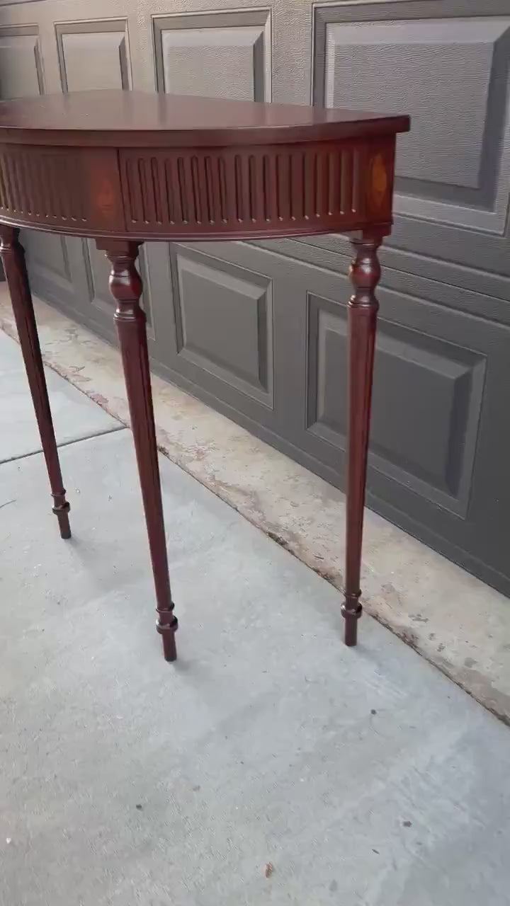Vintage Mahogany Demilune Console & Entry Table